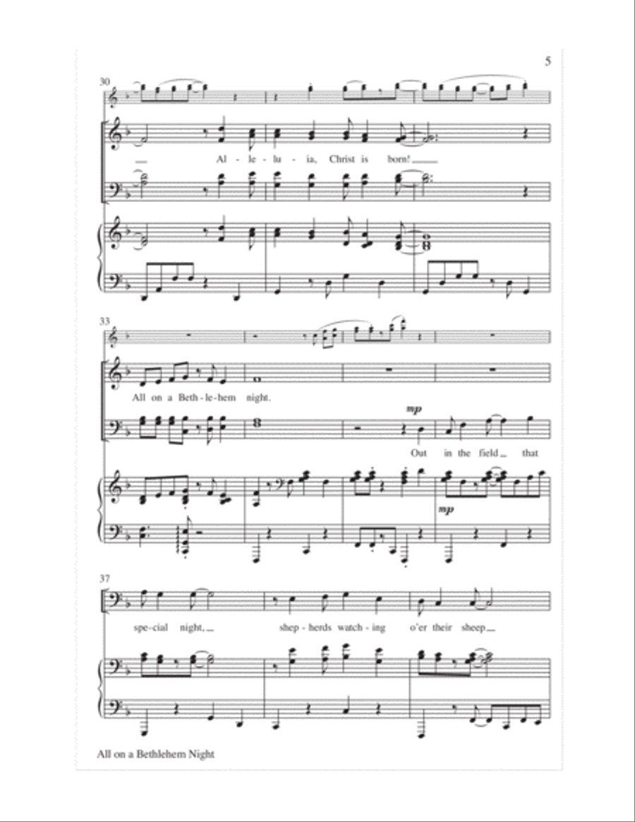 All on a Bethlehem Night 4-Part scores gallery preview page 6