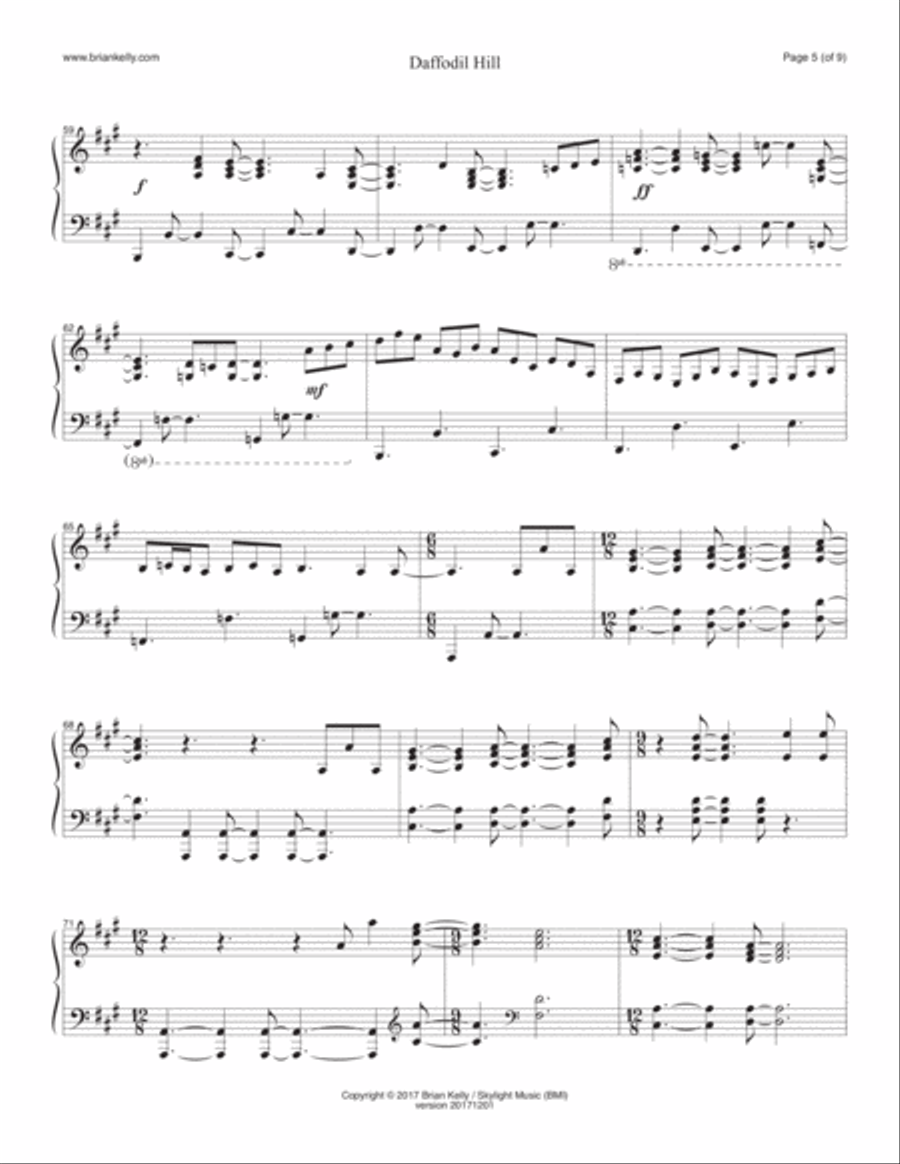 Daffodil Hill Piano Solo scores gallery preview page 5