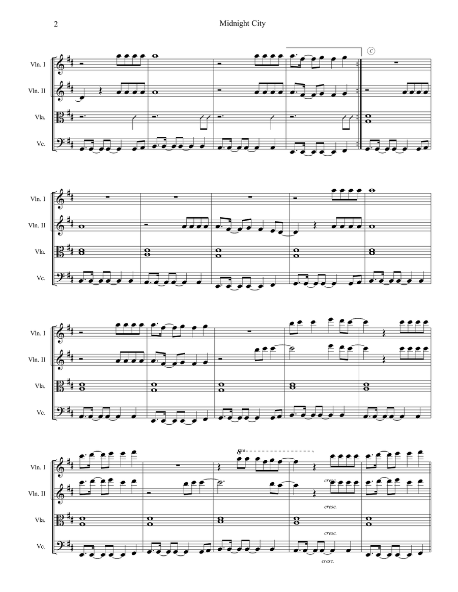 Midnight City Midnight City String Quartet scores gallery preview page 4