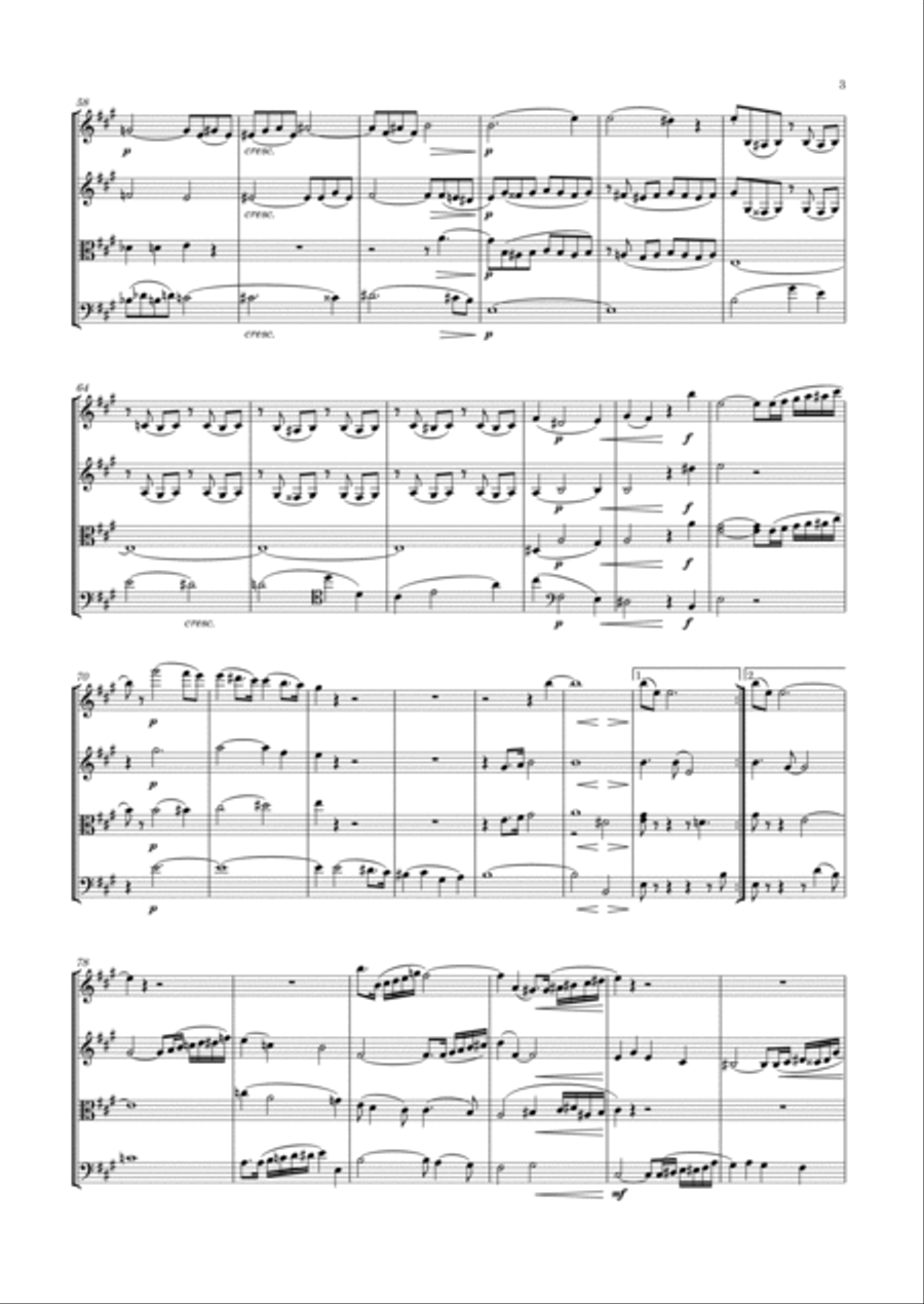 Andrée - String Quartet in A major String Quartet scores gallery preview page 4