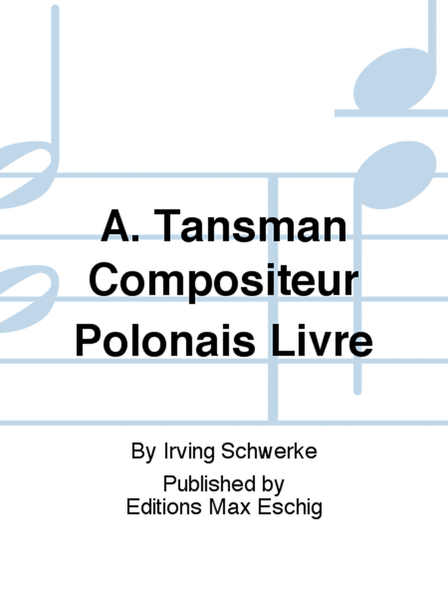 A. Tansman Compositeur Polonais Livre