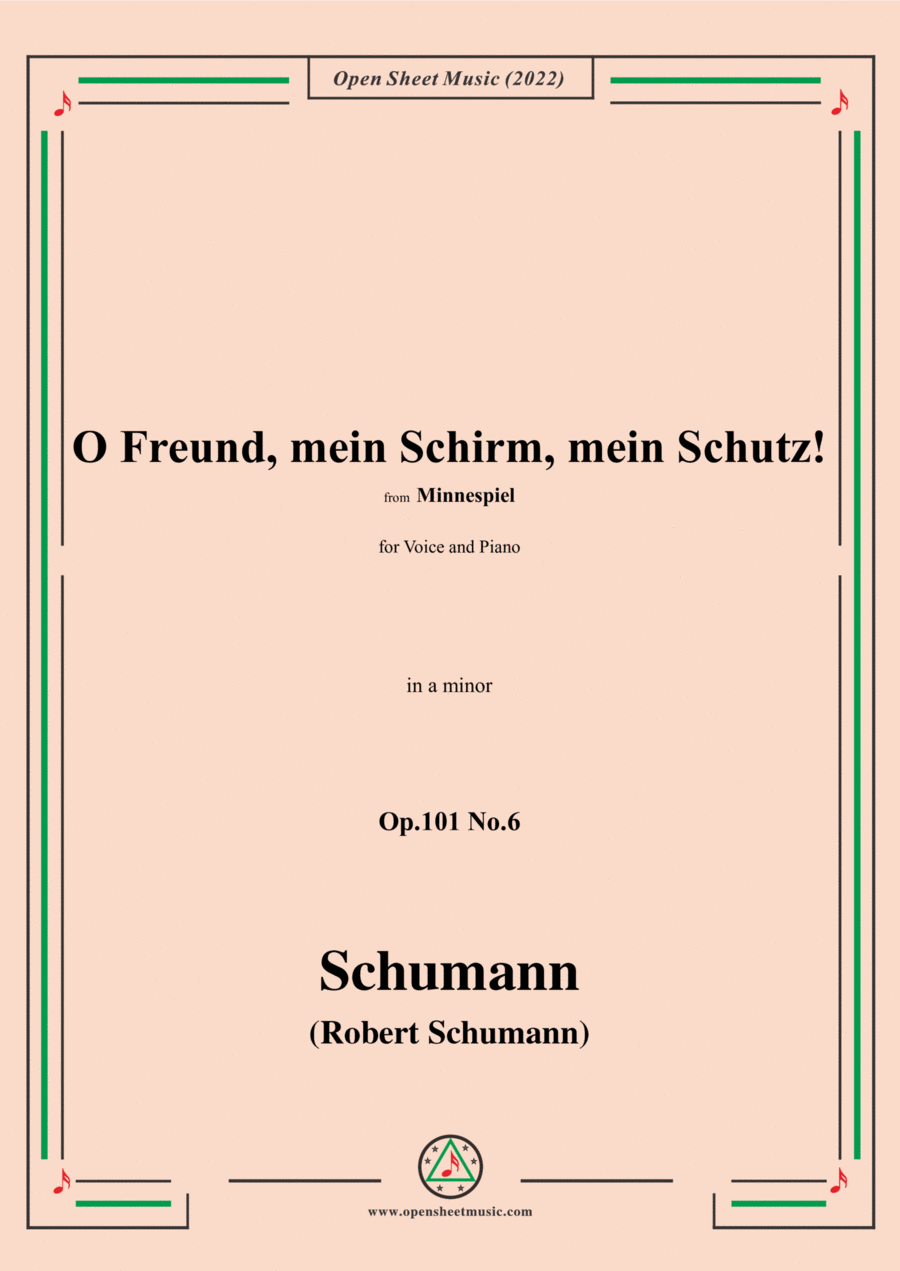 Schumann-O Freund,mein Schirm,mein Schutz!Op.101 No.6,in a minor Voice scores gallery preview page 1
