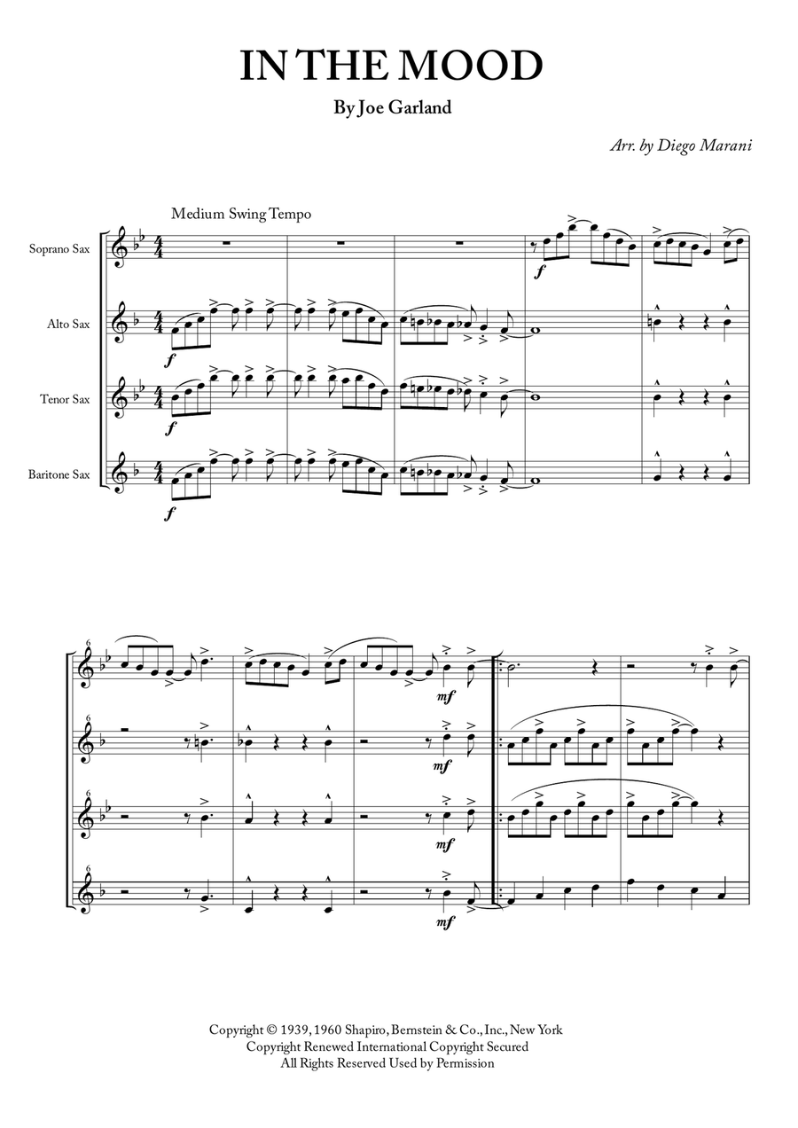 In The Mood Woodwind Quartet scores gallery preview page 3
