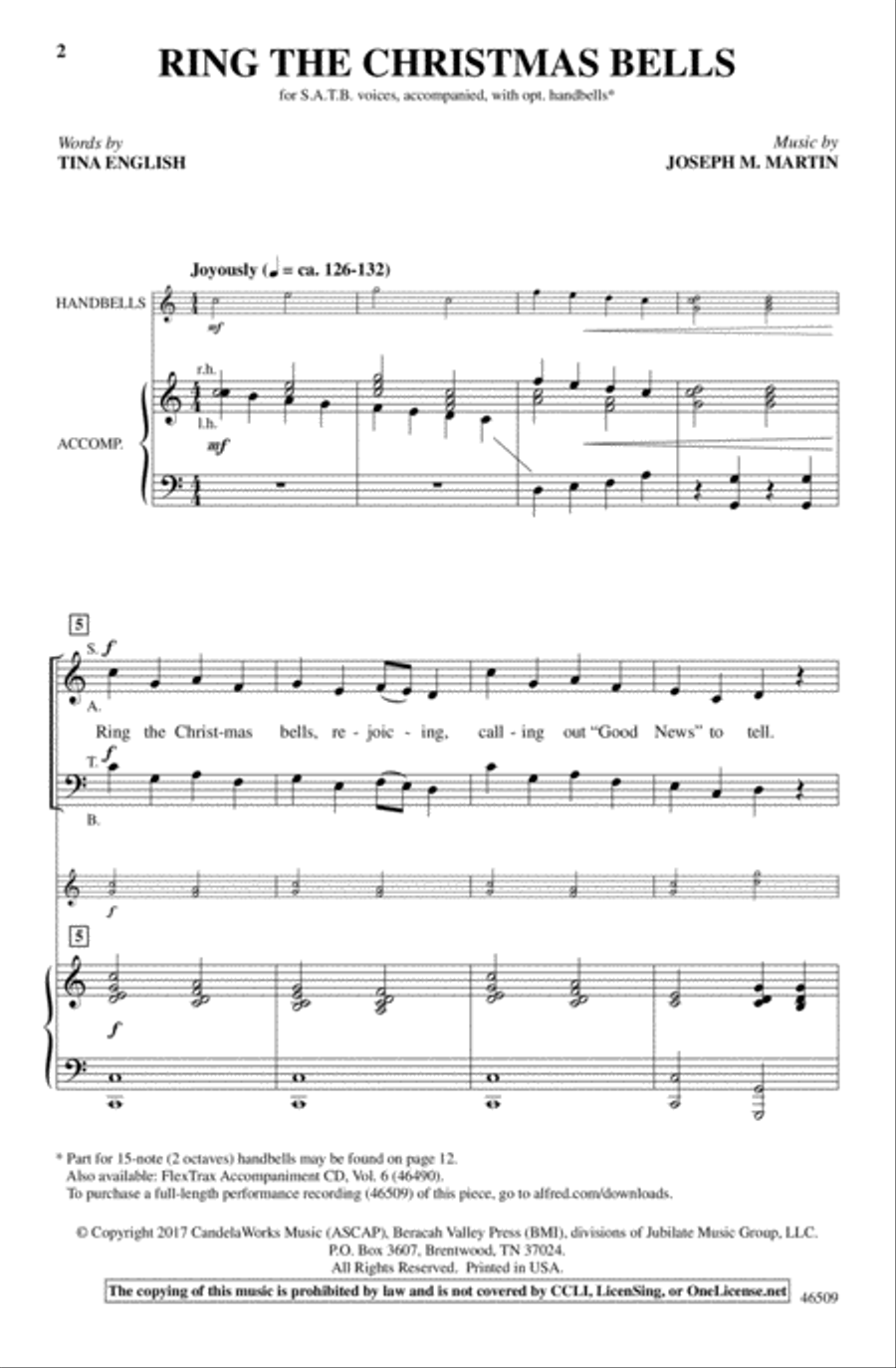 Ring the Christmas Bells 4-Part scores gallery preview page 2