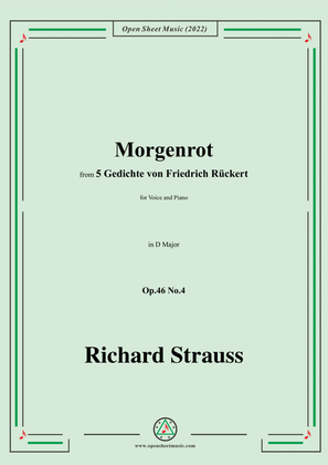 Richard Strauss-Morgenrot,in D Major,Op.46 No.4