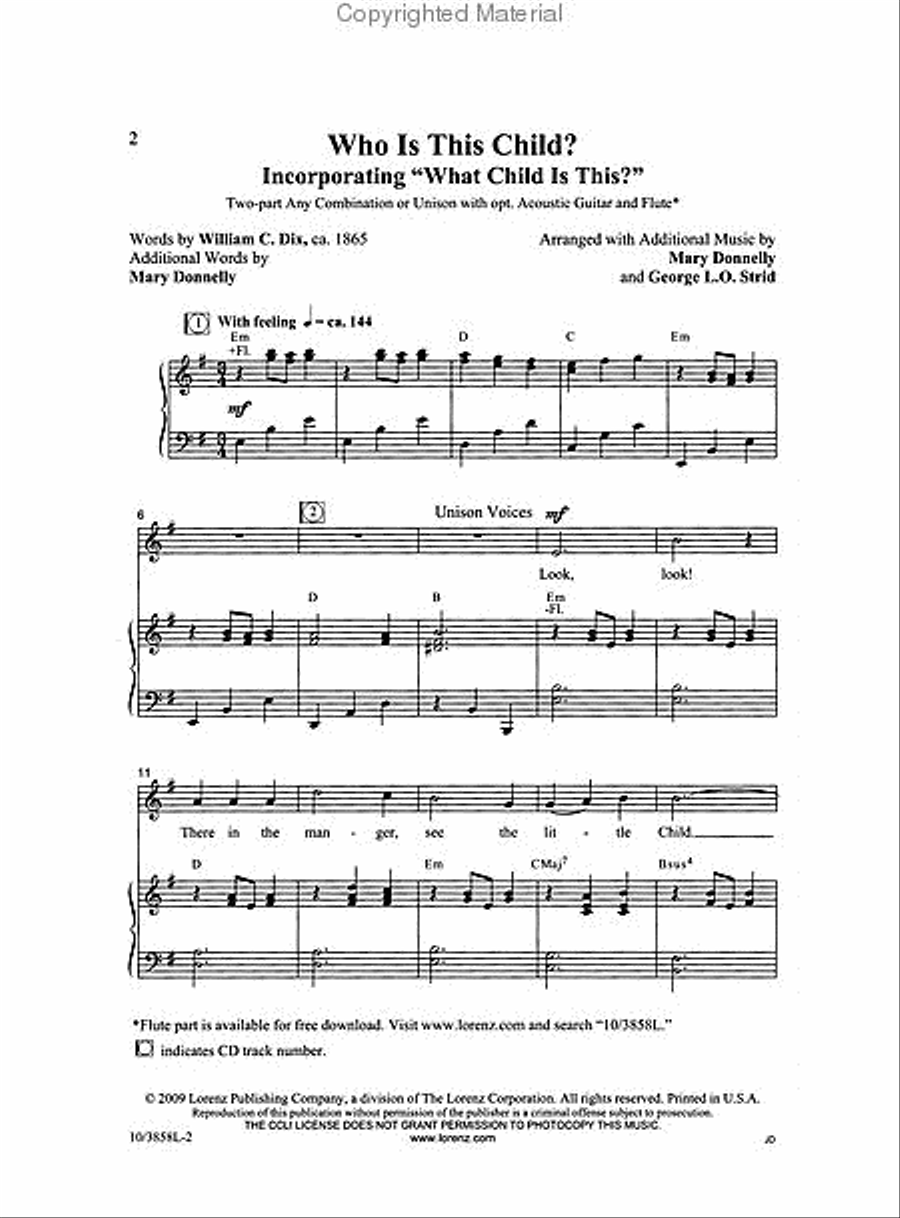 Who Is This Child? Unison Choir scores gallery preview page 2