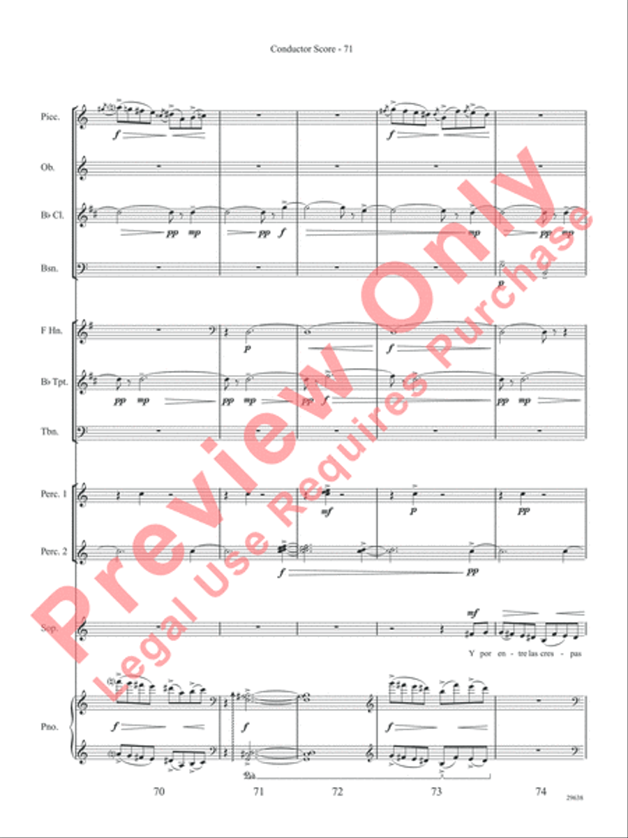 Three Spanish Songs (for Soprano and Wind Ensemble) Concert Band scores gallery preview page 76