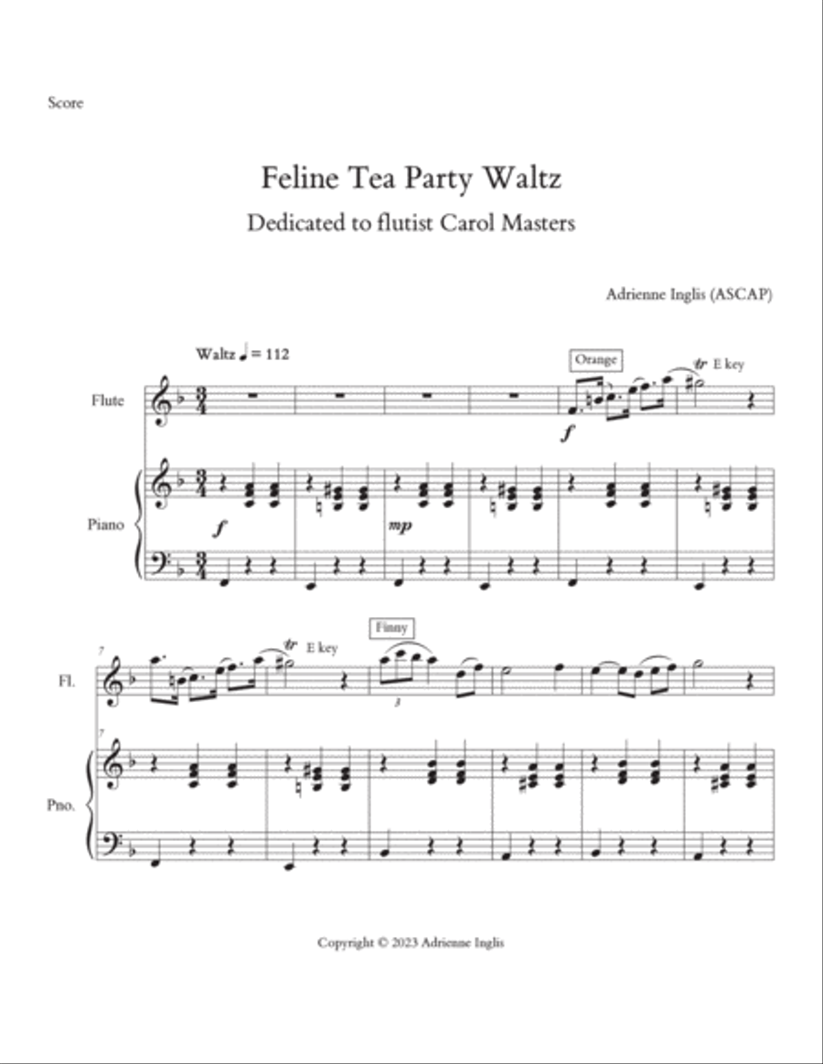 Feline Tea Party Waltz Chamber Music scores gallery preview page 3