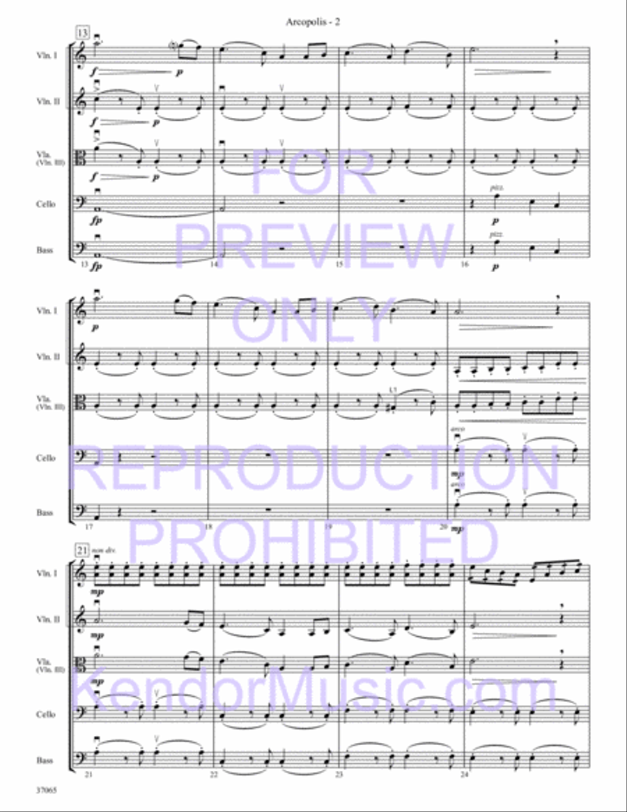 Arcopolis (City Of Bows) String Orchestra scores gallery preview page 4