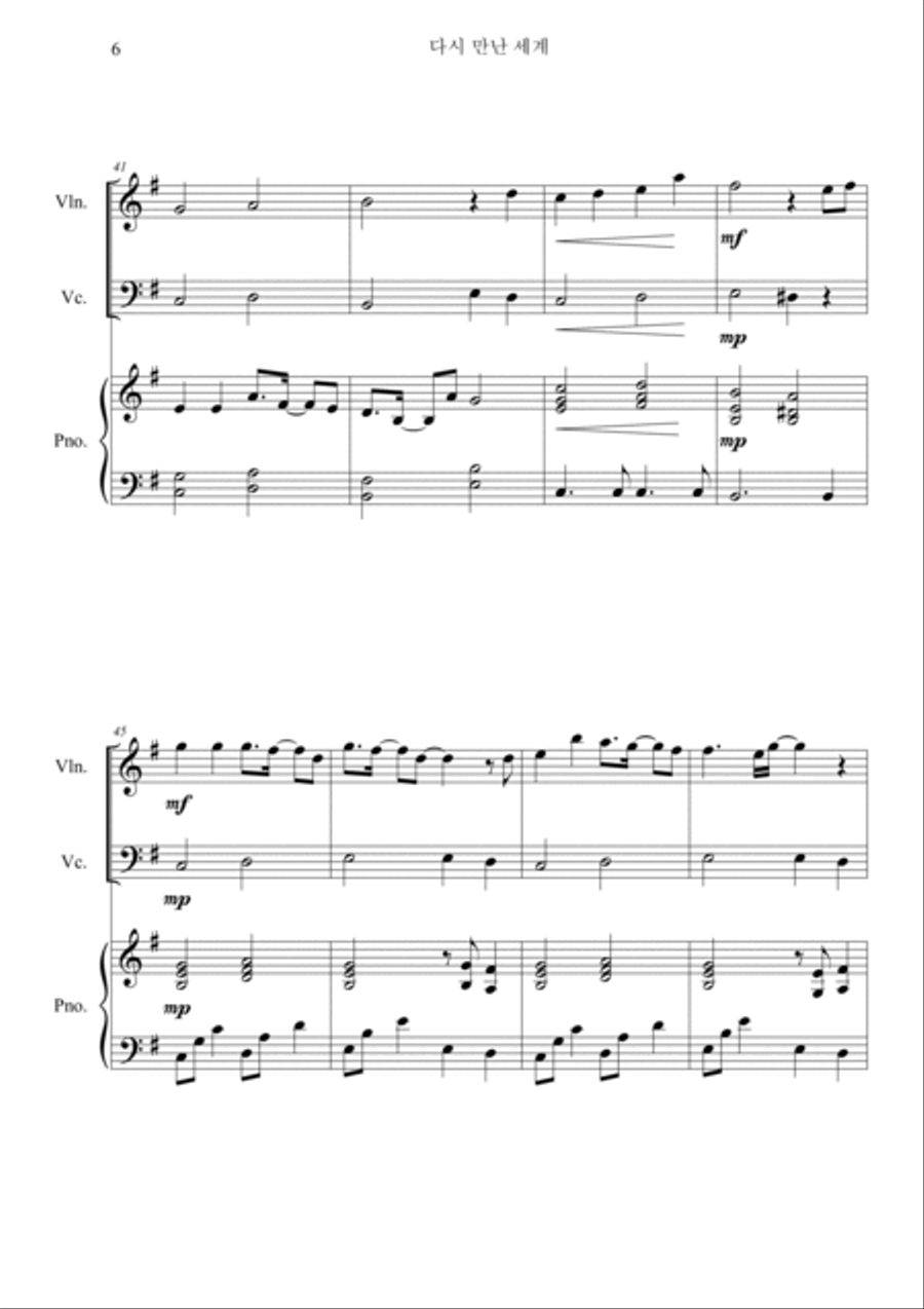 Into The New World Piano Trio scores gallery preview page 6