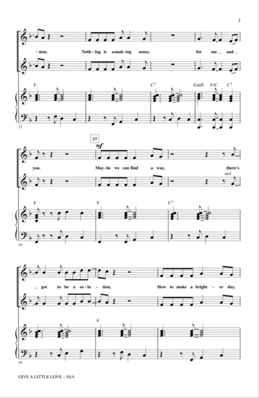Give A Little Love SSA scores gallery preview page 2