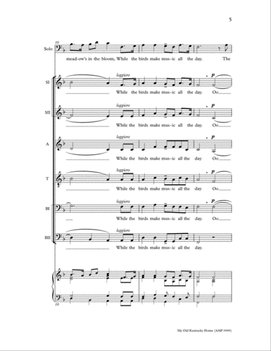 My Old Kentucky Home A Cappella scores gallery preview page 5