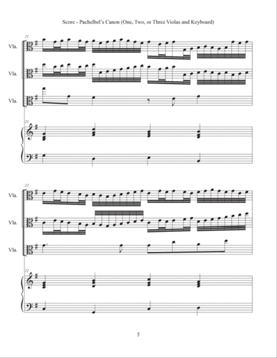 Canon (Viola and Keyboard) Bassoon scores gallery preview page 6