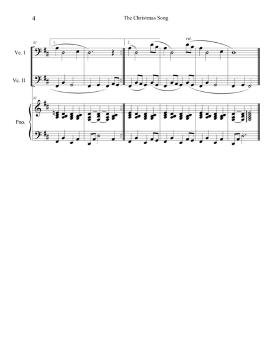 The Christmas Song (chestnuts Roasting On An Open Fire) String Duet scores gallery preview page 4