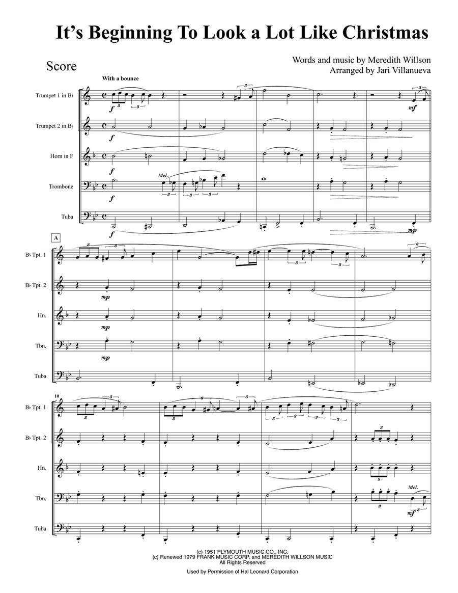 It's Beginning To Look Like Christmas Brass Ensemble scores gallery preview page 3