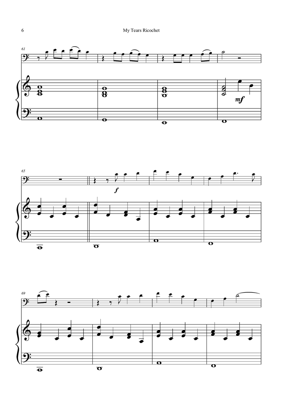 My Tears Ricochet Chamber Music scores gallery preview page 6