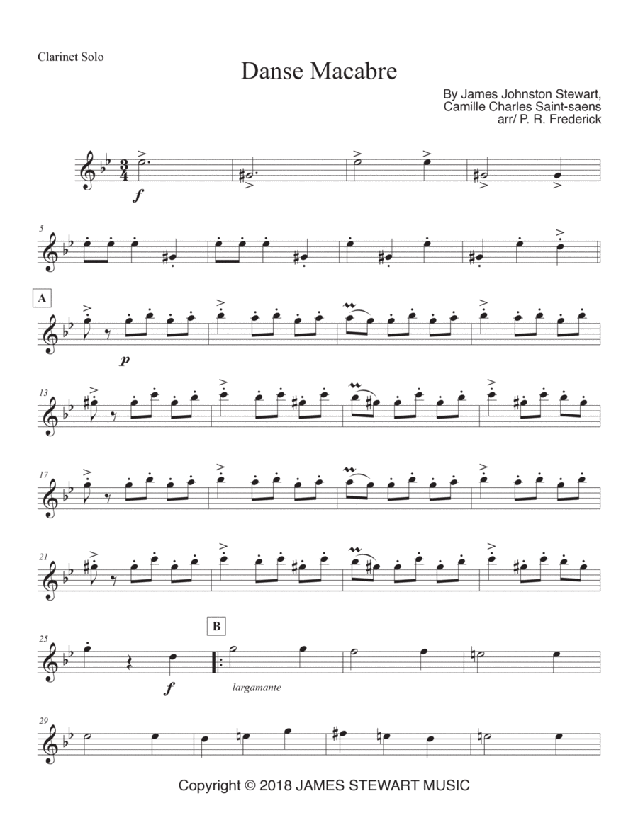 Danse Macabre Op 40 (pd) Danse Macabre Op 40 (pd) Clarinet Solo scores gallery preview page 1