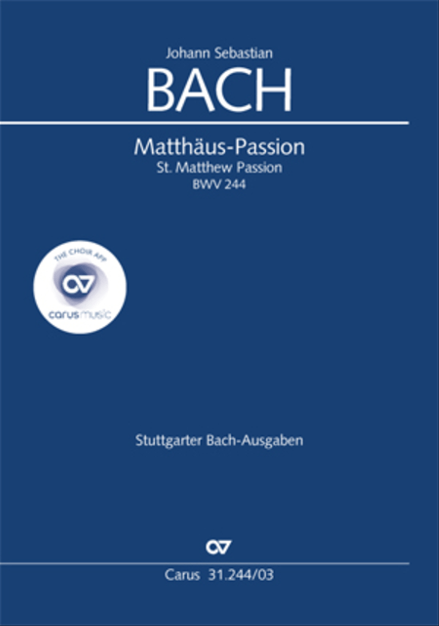 St. Matthew Passion (Matthaus-Passion) 4-Part scores gallery preview page 1