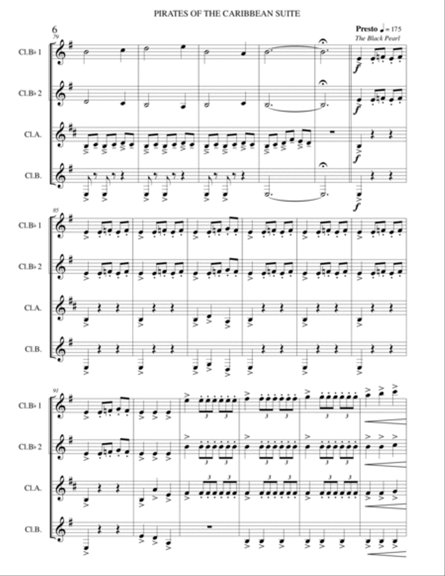 He's A Pirate Woodwind Quartet scores gallery preview page 6
