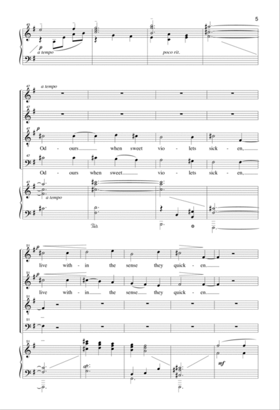 Music, When Soft Voices Die 4-Part scores gallery preview page 4
