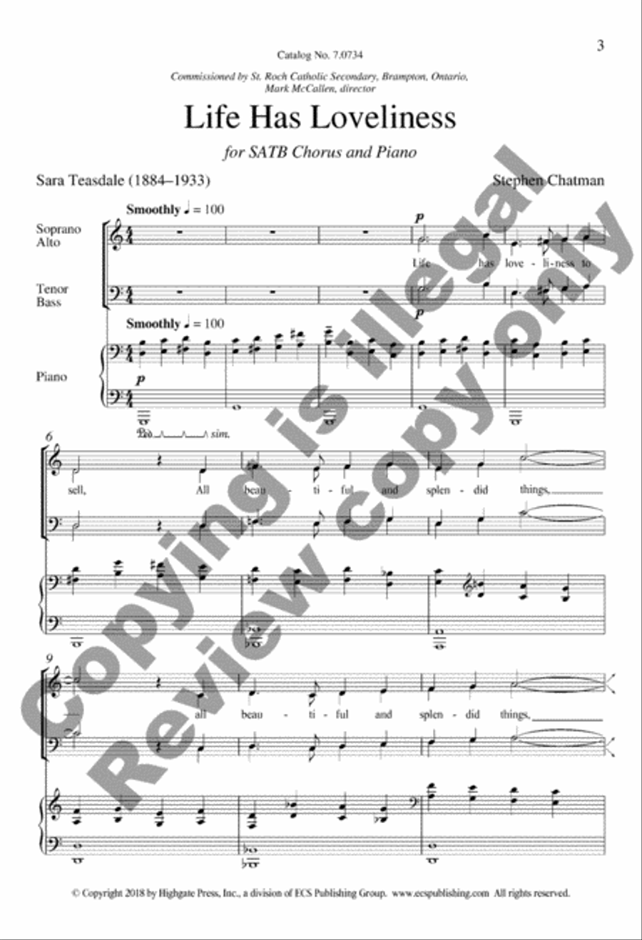 Life Has Loveliness 4-Part scores gallery preview page 3