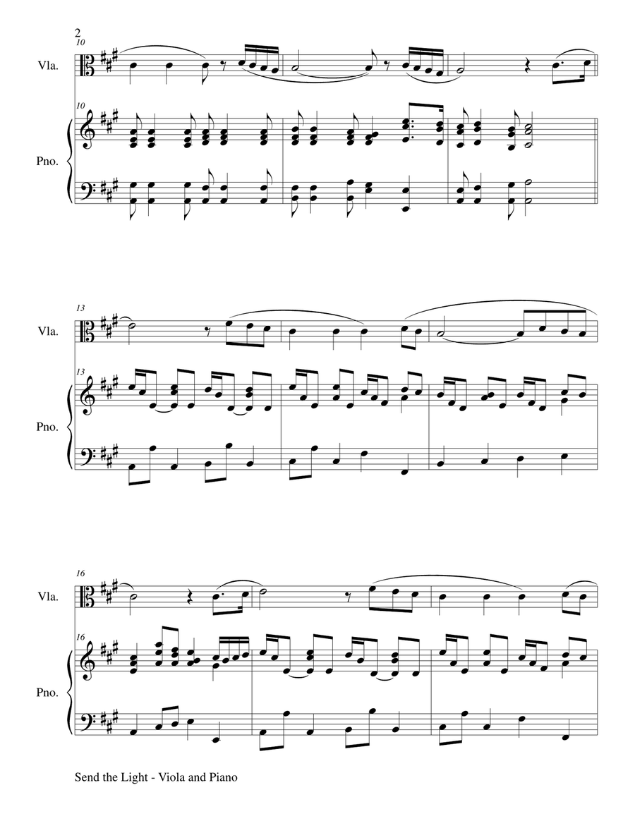 SEND THE LIGHT (Viola & Piano) Viola scores gallery preview page 3
