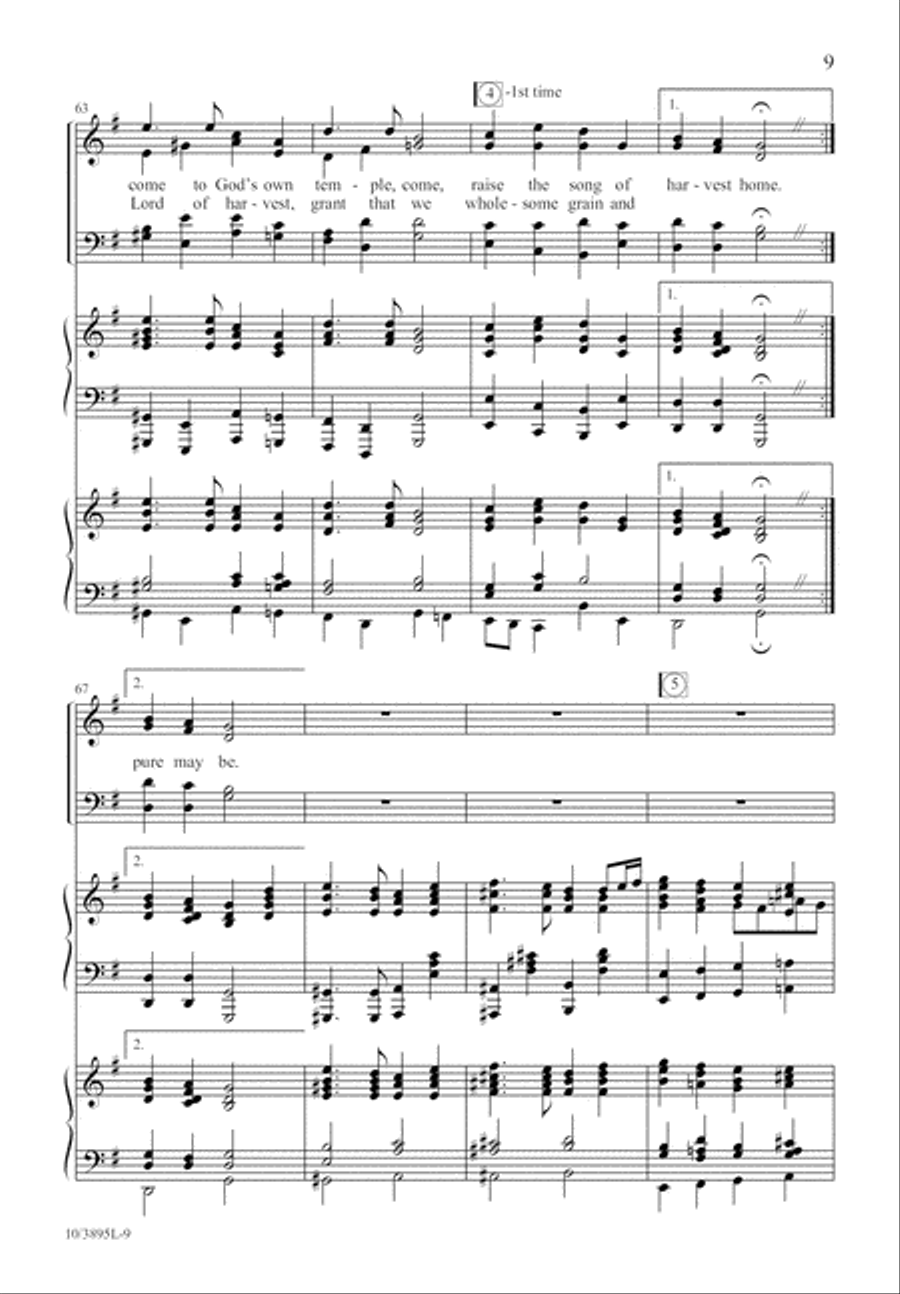Raise the Song of Harvest Home 4-Part scores gallery preview page 10