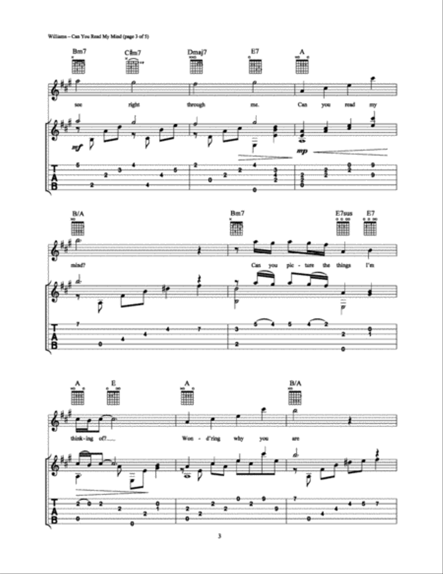 Can You Read My Mind? Can You Read My Mind? Guitar Tablature scores gallery preview page 3