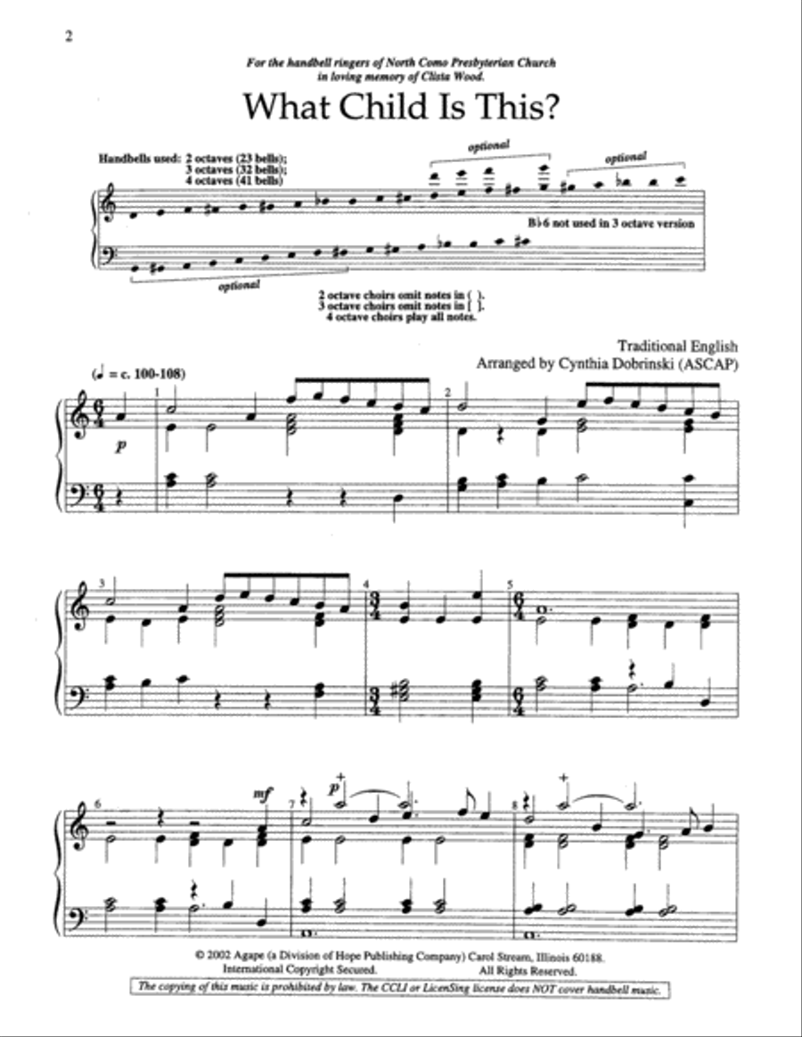 What Child is This? 4-Octaves scores gallery preview page 2