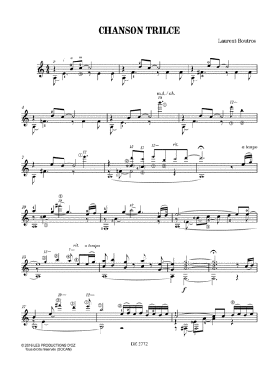 Chanson Trilce Chanson Trilce Classical Guitar scores gallery preview page 2