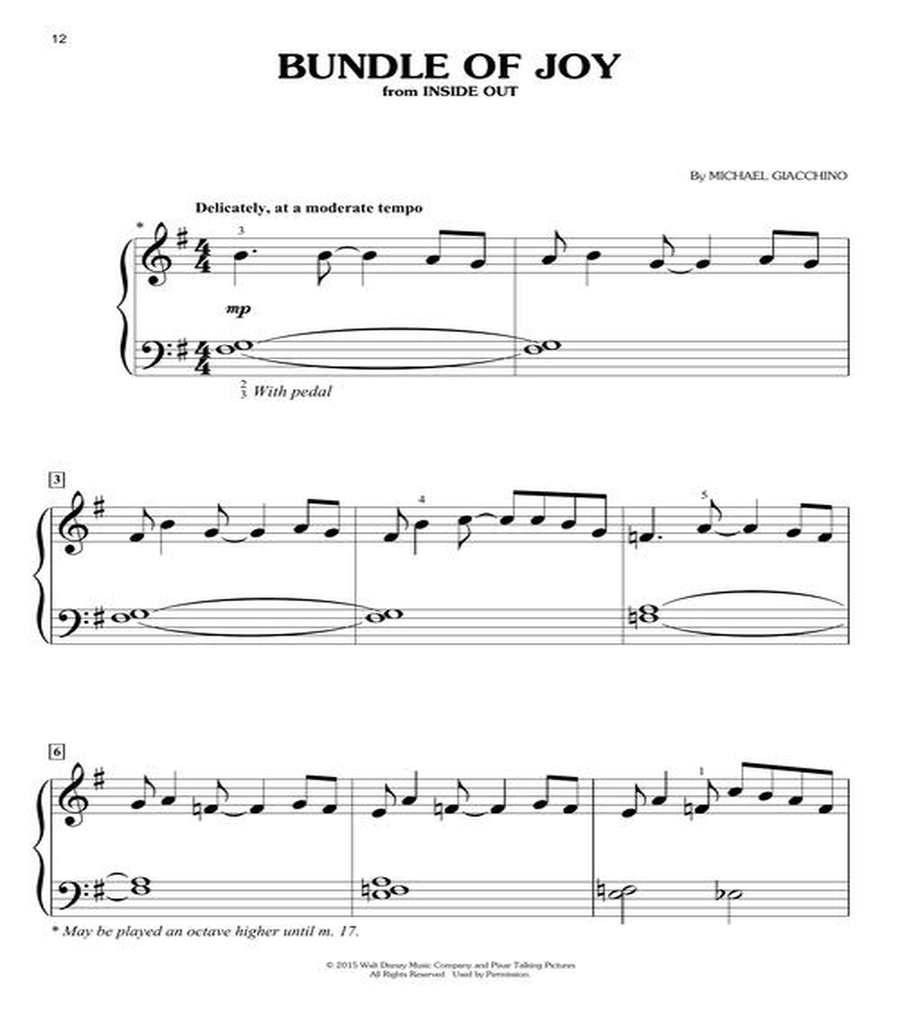 Pixar Collection for Big-Note Piano Easy Piano scores gallery preview page 3