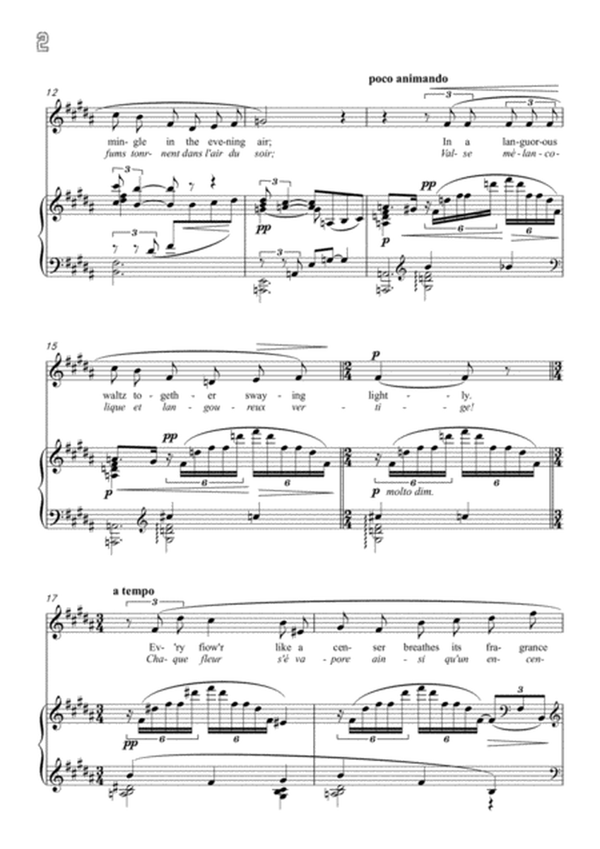 Debussy-Evening Harmony in B Major,for voice and piano