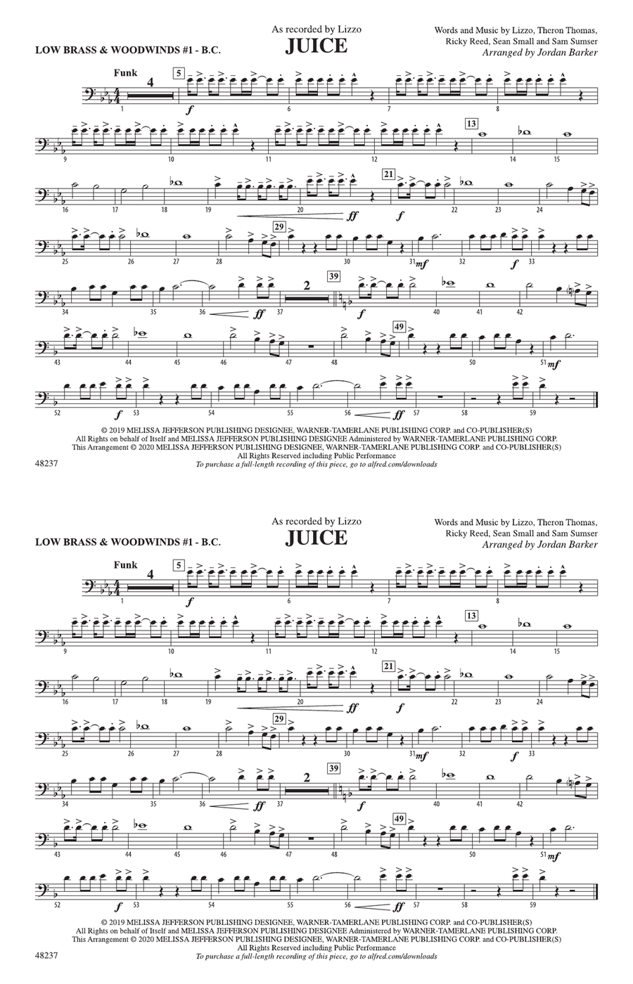 Juice: Low Brass & Woodwinds #1 - Bass Clef