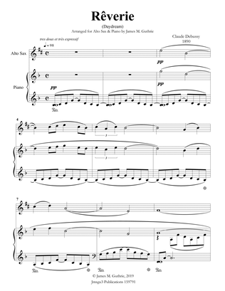 Book cover for Debussy: Reverie for Alto Sax & Piano