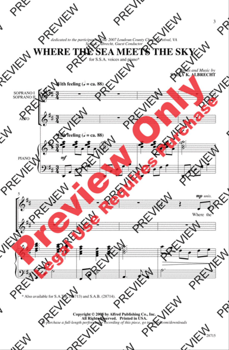 Where the Sea Meets the Sky Women's Choir scores gallery preview page 2