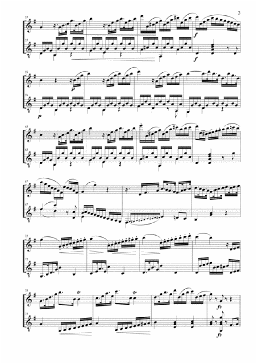 Kaspar Kummer Amusements for Flute and Guitar Flute scores gallery preview page 3