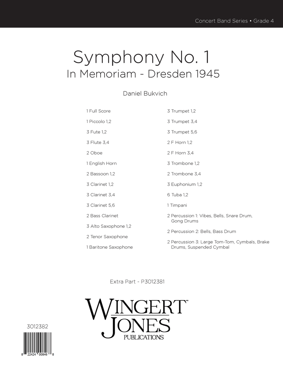 Symphony #1 In Memoriam Dresden 1945 (Score)