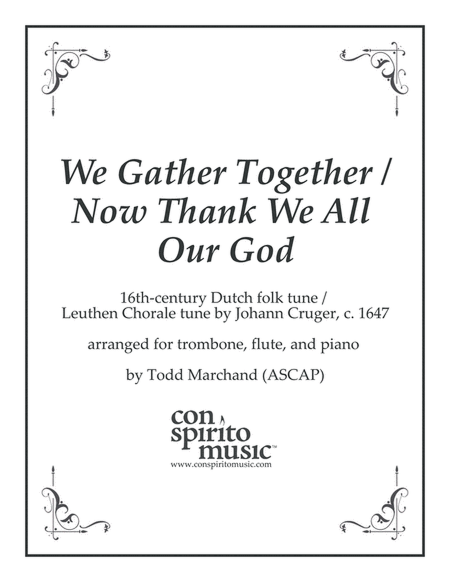 We Gather Together - trombone, flute, piano image number null
