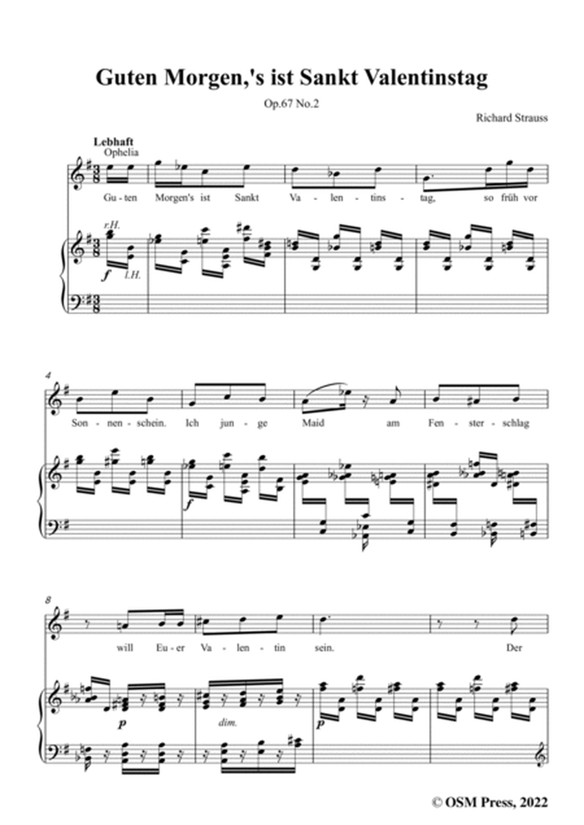 Richard Strauss-Guten Morgen,'s ist Sankt Valentinstag,in e minor,Op.67 No.2,for Voice and Piano