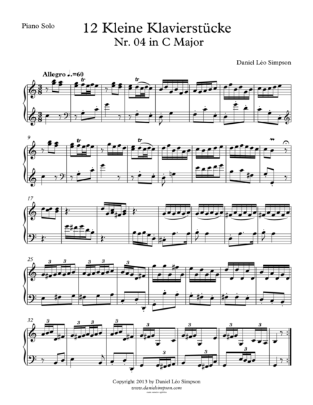 Kleine Klavierstücke Nr. 4 in C Major for Piano solo image number null