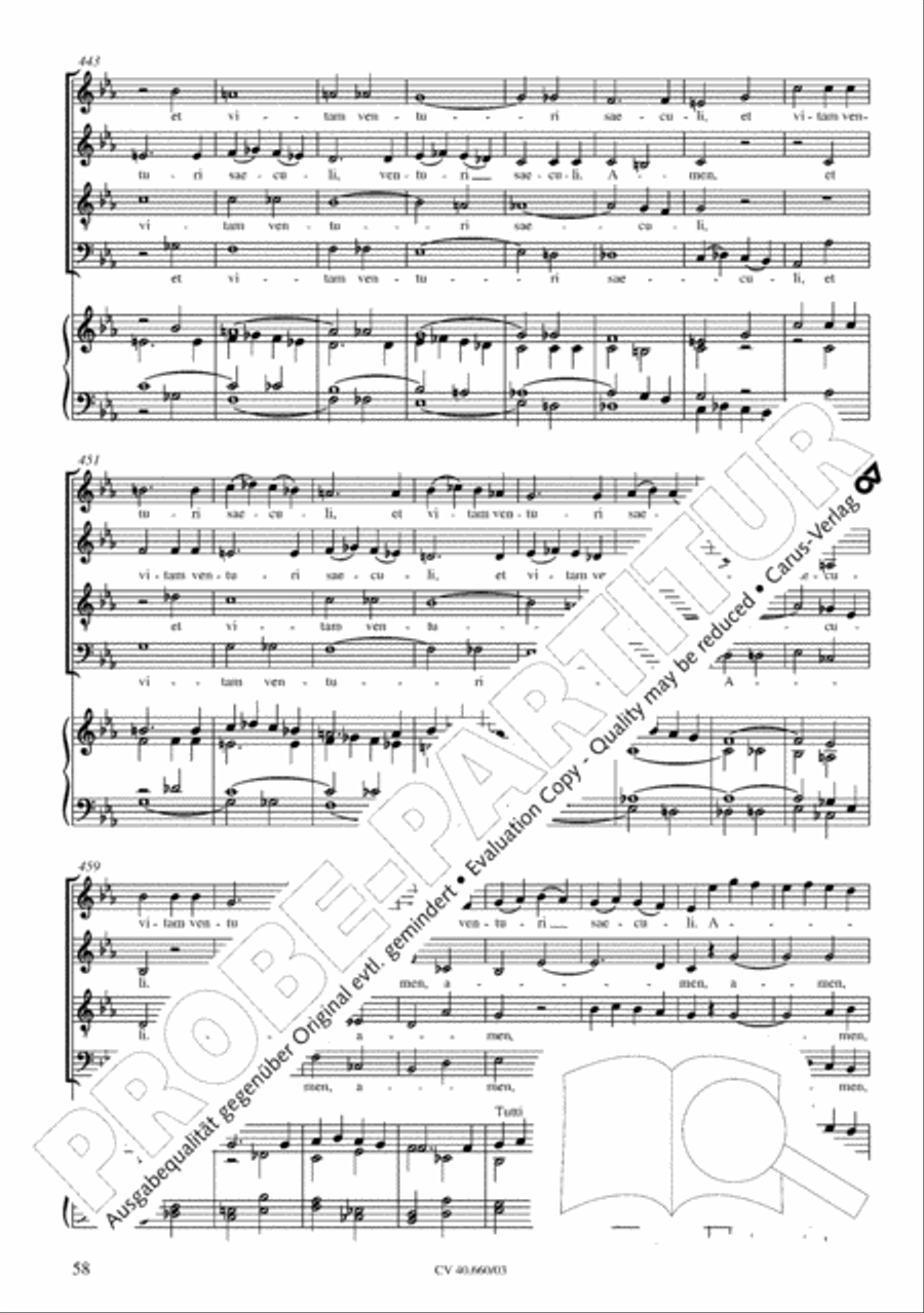 Mass in E flat major (Messe in Es) SATTB scores gallery preview page 59