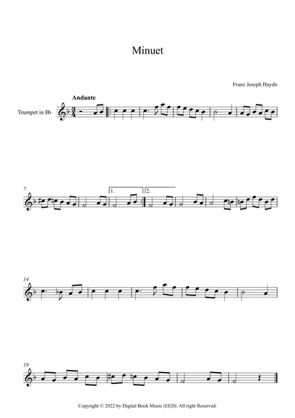 Minuet (In F Major) - Franz Joseph Haydn (Trumpet)