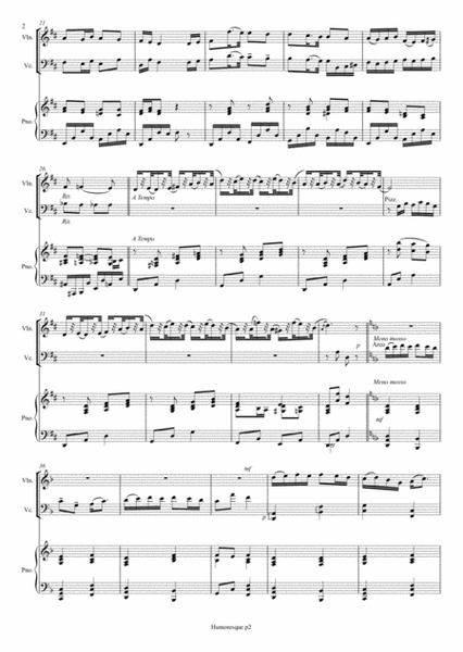 Humoresque - for violin, cello and piano