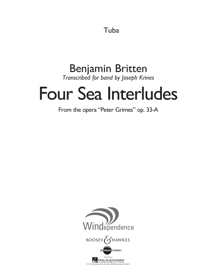 Four Sea Interludes (from the opera 
