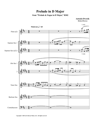 Dvorák, Prelude in D Major (Saxophone Septet + 2 Flutes & Contrabassoon)