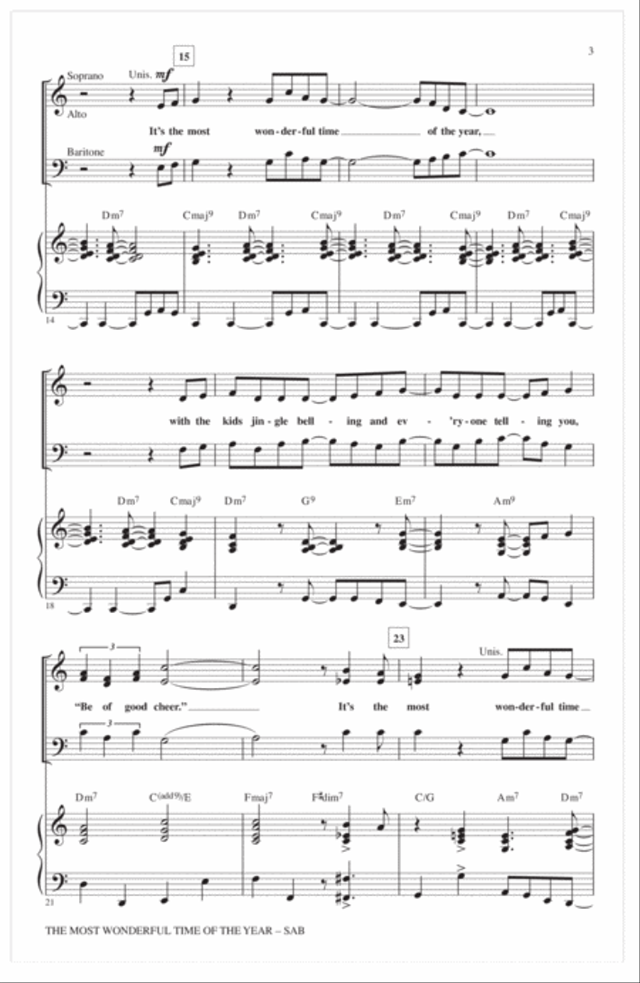 The Most Wonderful Time Of The Year 3-Part scores gallery preview page 2