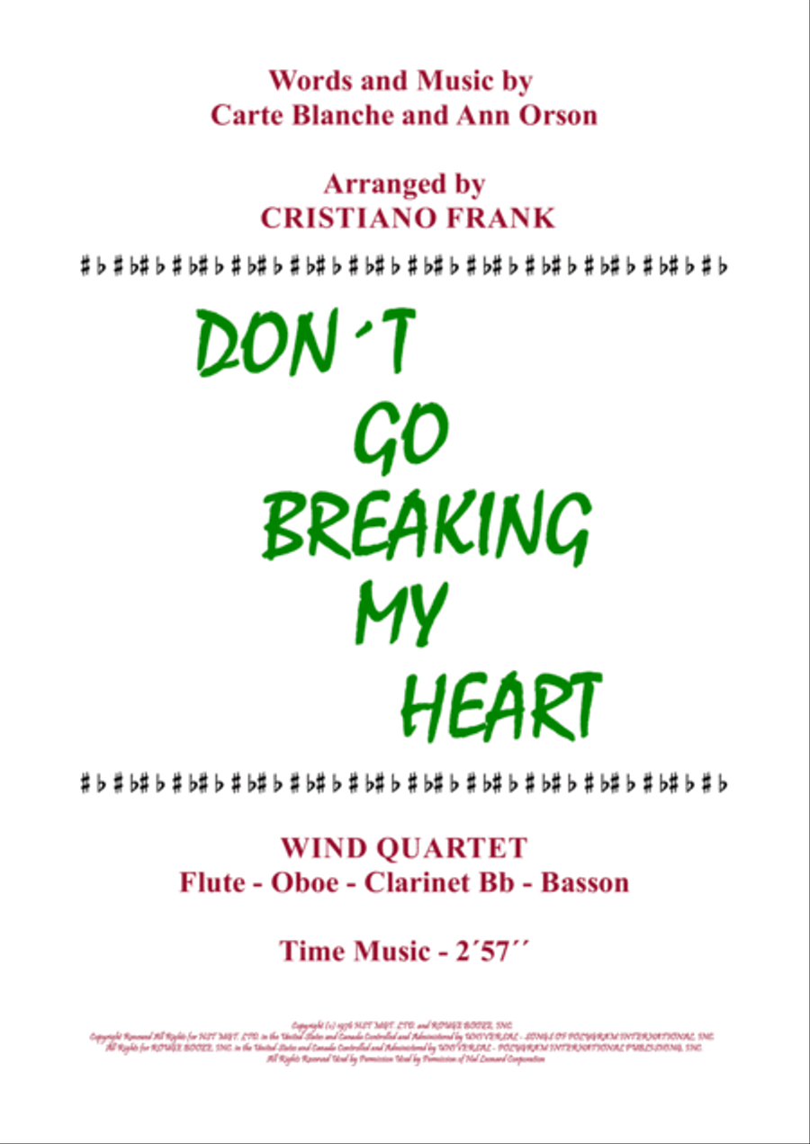Don't Go Breaking My Heart Small Ensemble scores gallery preview page 1