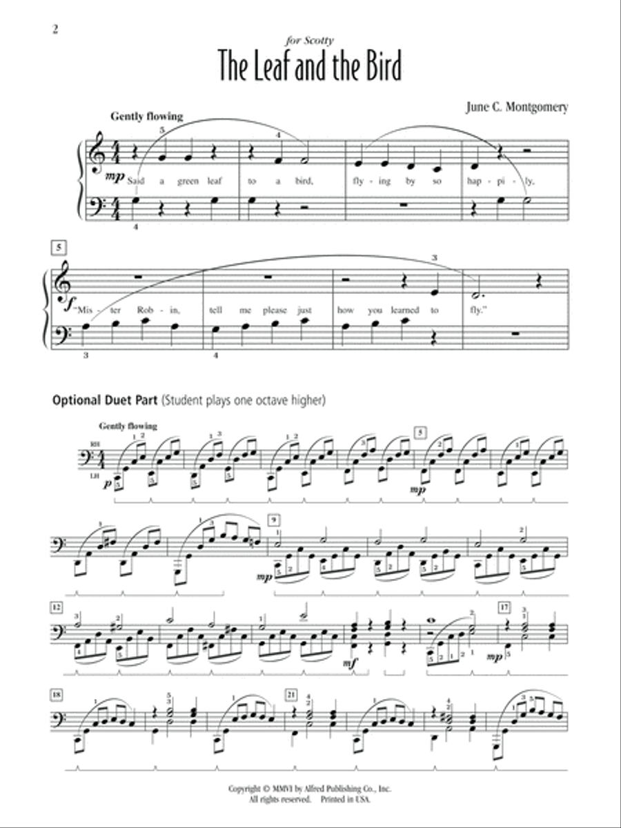 Leaf and the Bird Leaf and the Bird Easy Piano scores gallery preview page 2