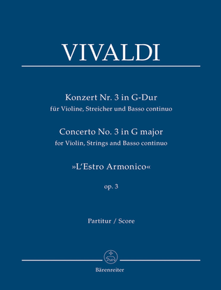 Book cover for Concerto III G major RV 310