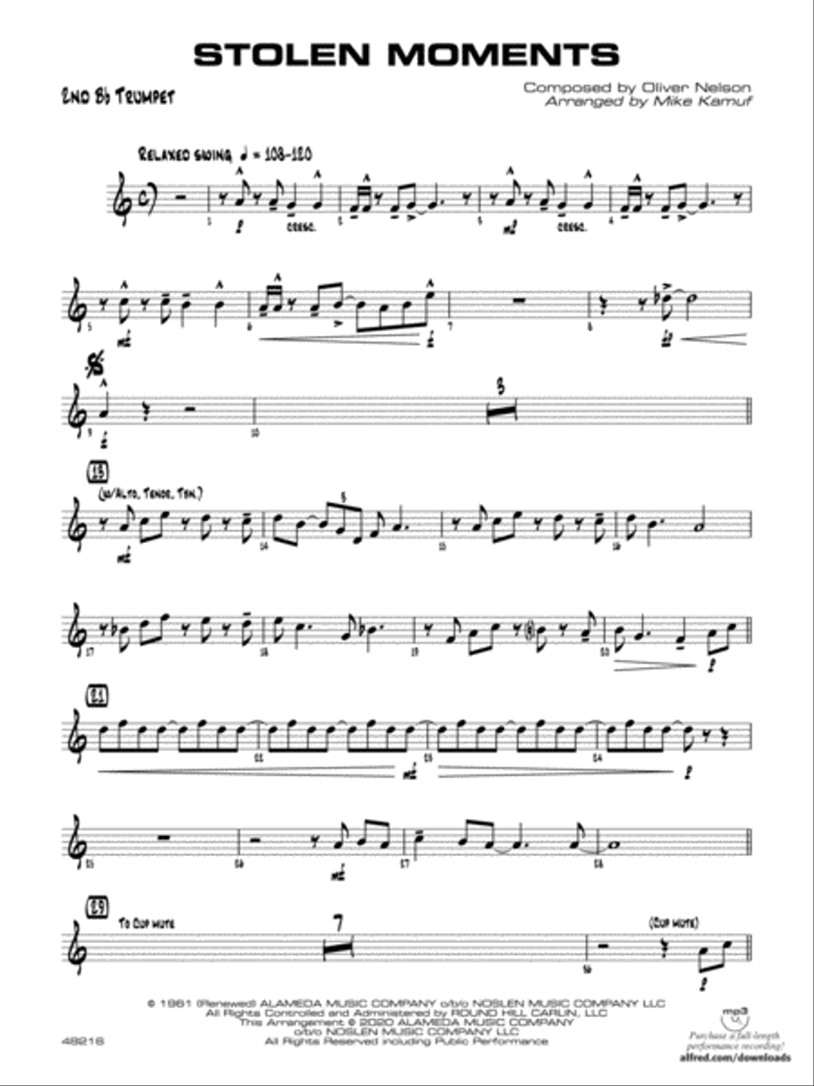 Stolen Moments: 2nd B-flat Trumpet Jazz Ensemble scores gallery preview page 1